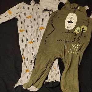 Gerber Green and Gray Forest-Themed Footies